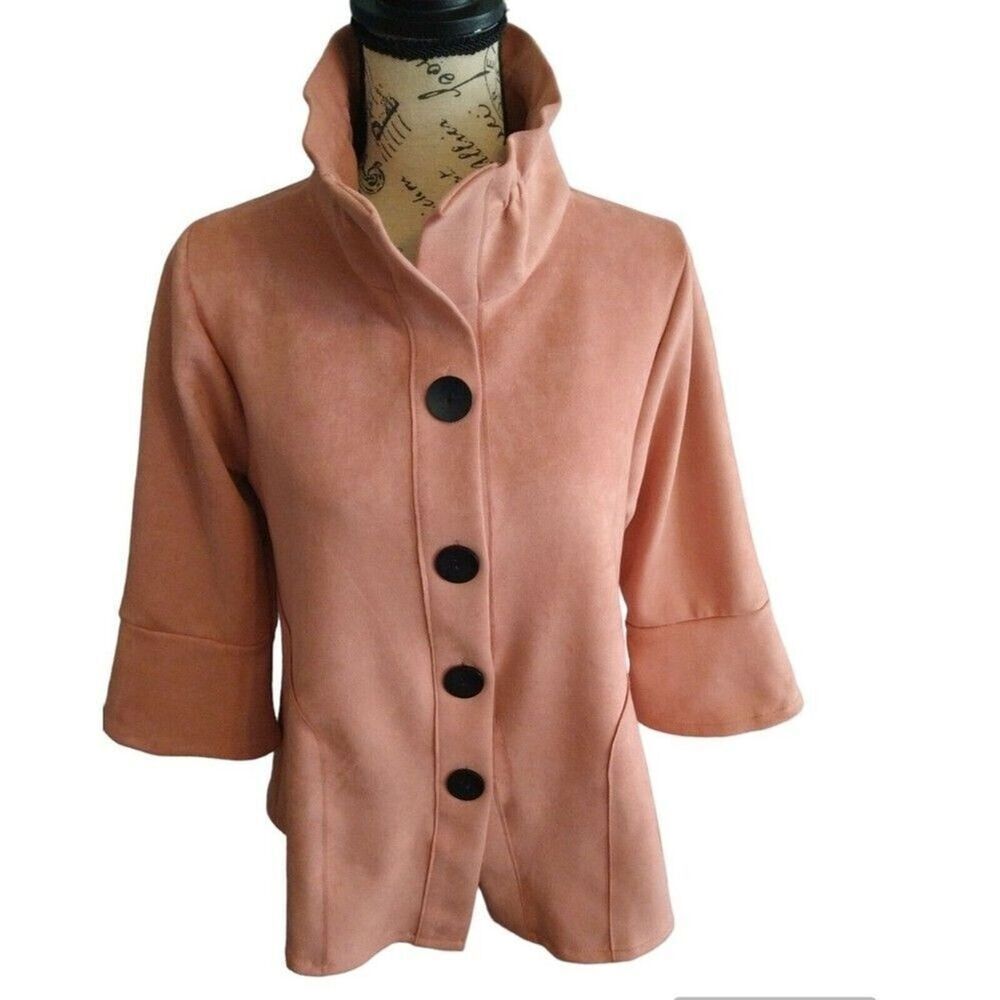 Damee vintage Large button  jacket Sm classic pink Boho Feminine